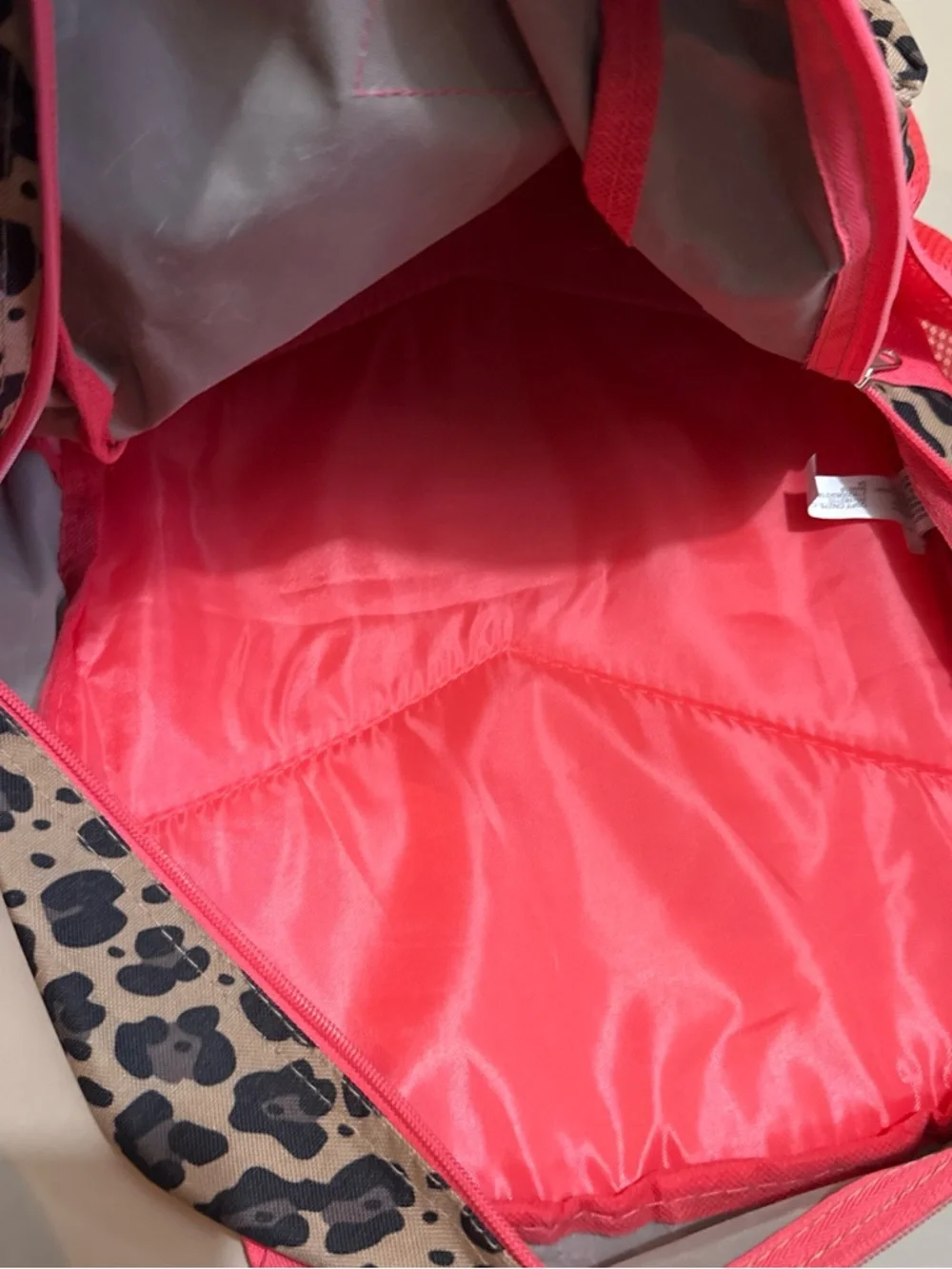 Leopard Print Backpack with Hot Pink Accents